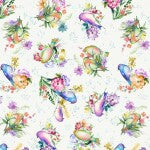 Serafina White Songbirds quilting fabric by Windham Fabrics