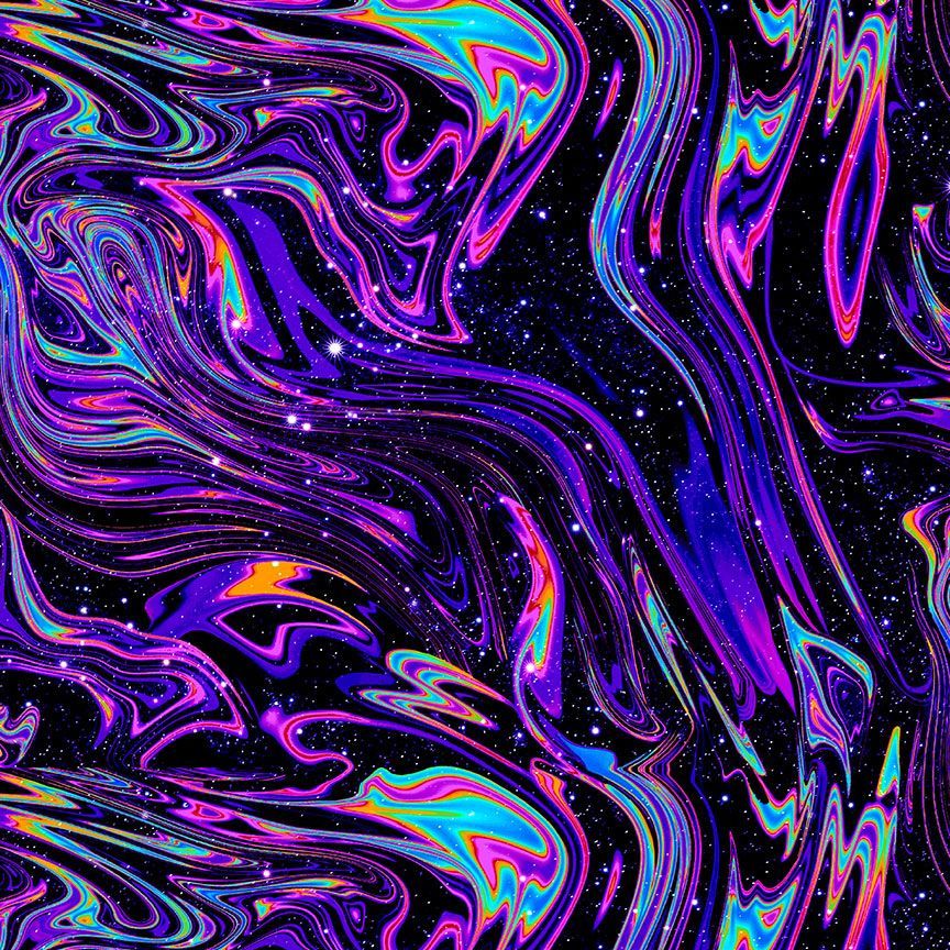 Black Galaxy Marble Cotton 44"/45" Fabric Per Yard