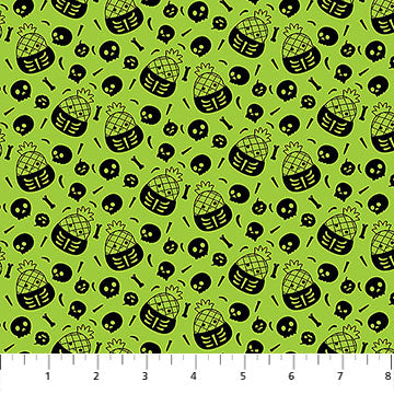 Lime Maui Skeleton Boo Squad Squishmellow Cotton 44"/45" Fabric Per Yard