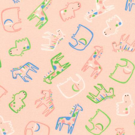 Robert Kaufman Animals Ballerina quilting fabric — animals on ballerina pink