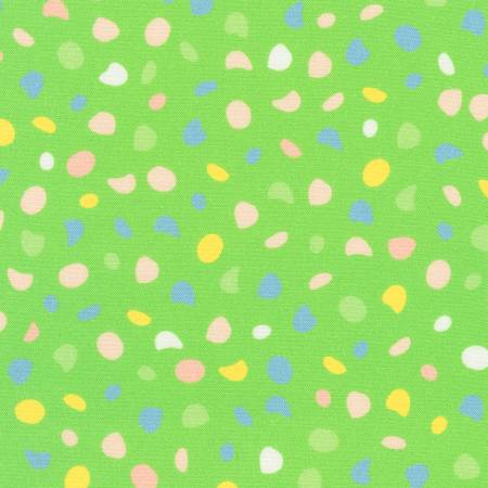 Robert Kaufman Spots Grass quilting fabric — dots on grass green
