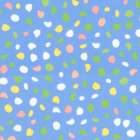 Robert Kaufman Spots Periwinkle quilting fabric — dots on periwinkle blue