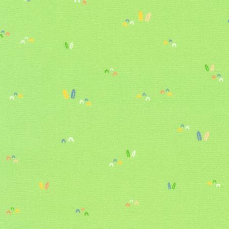 Robert Kaufman Plants Meadow quilting fabric — botanical plants on green