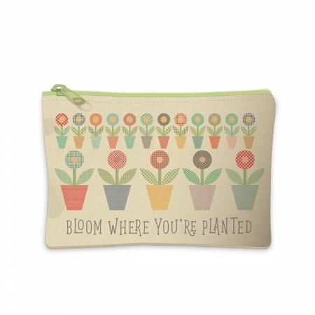 Riley Blake Gingham Garden large canvas zipper pouch