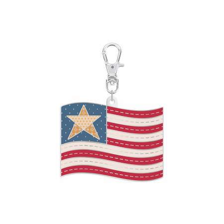 Riley Blake Lori Holt Happy Charms flag enamel charm — collectible sewing accessory