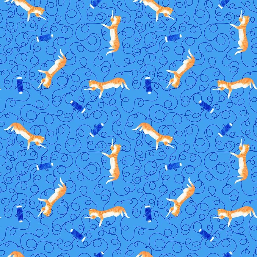 Oceanic Tangled Cotton 44"/45" Fabric Per Yard