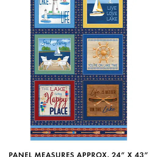 Sail Away - Navy Panel (24" x 43") The Fabric Company