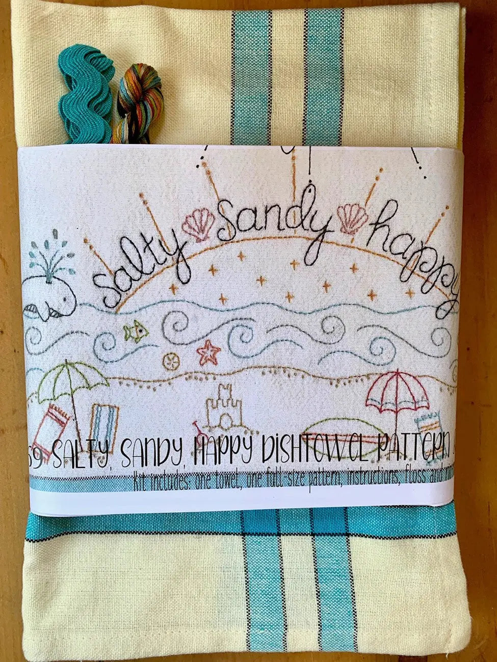 Salty Sandy Happy Dishtowel Kit - Linda's Electric Quilters