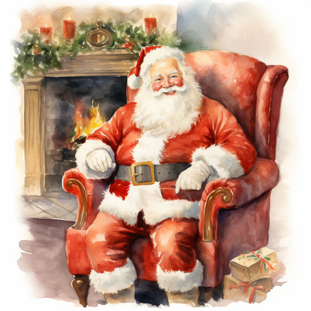 Santa Claus Christmas Scene Fabric Panel 22