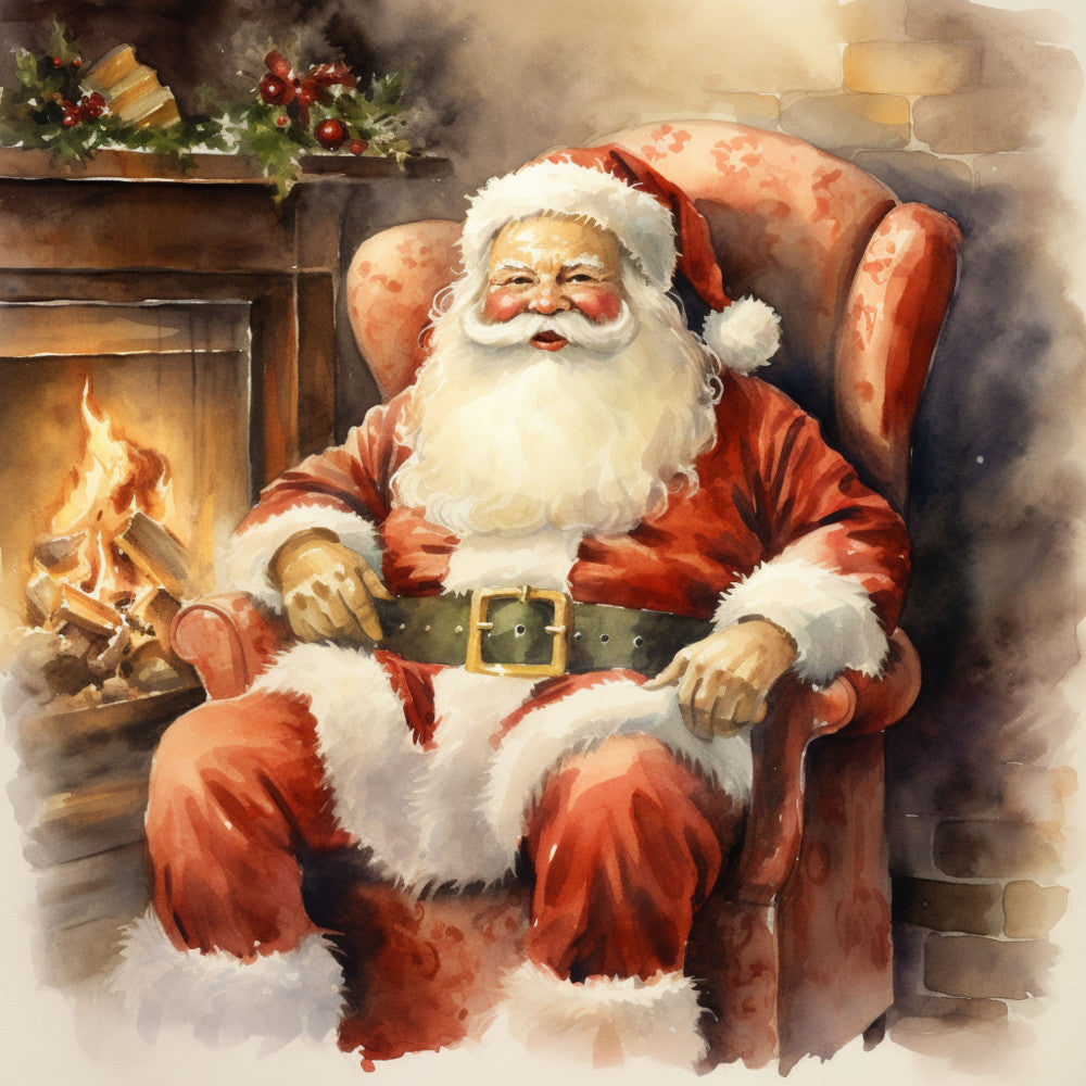 Santa Claus Christmas Scene Fabric Panel 24