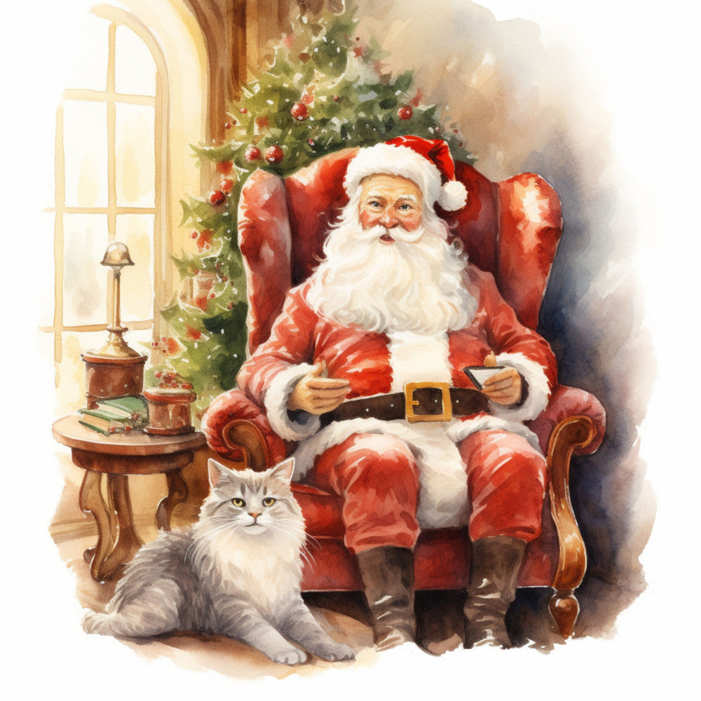Santa Claus Christmas Scene Fabric Panel 26