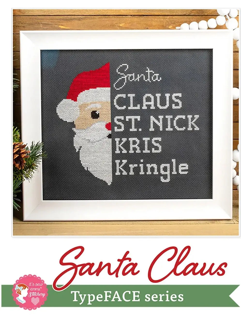 Santa Claus TypeFACE Cross Stitch Pattern Checker Distributor