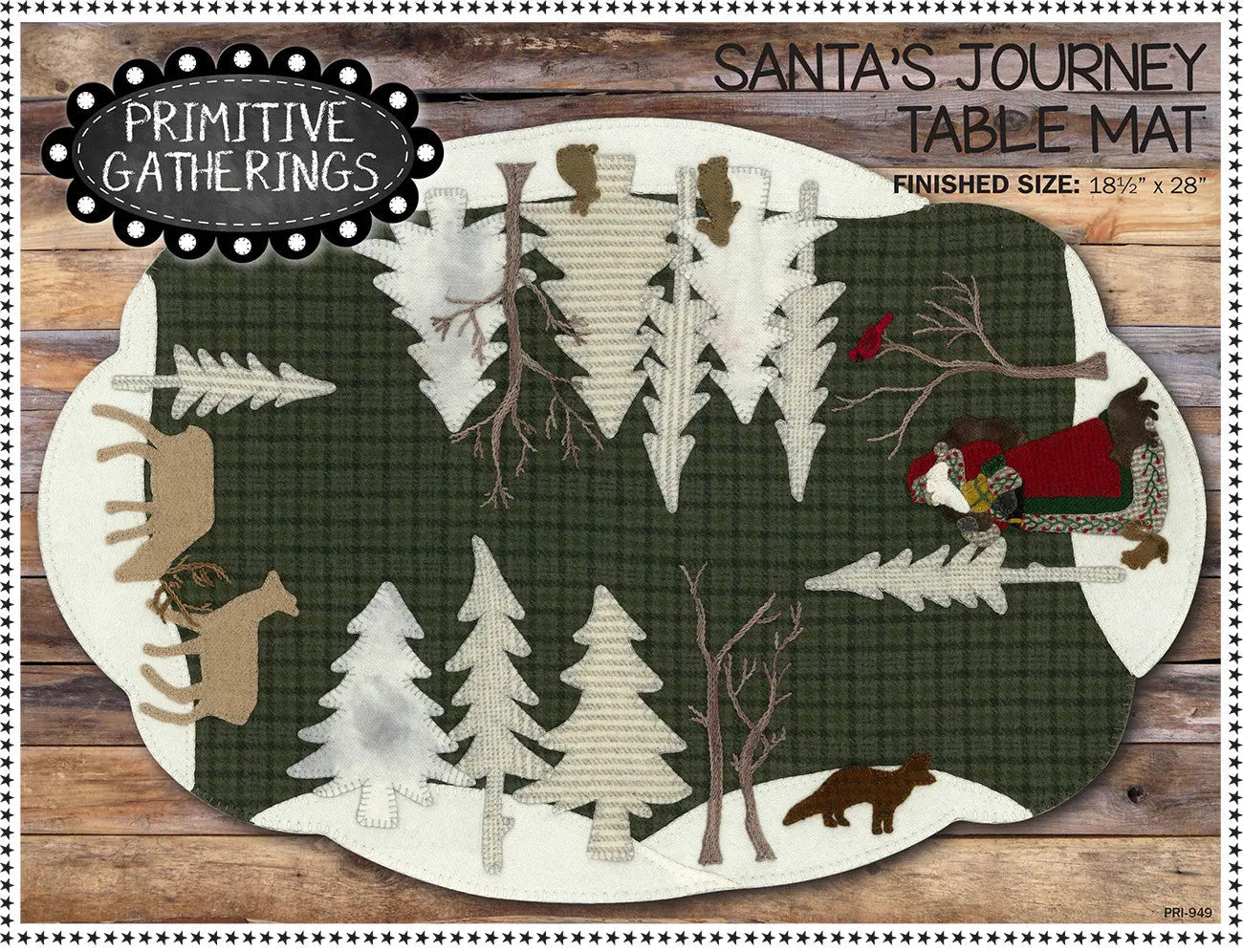 Santa's Journey Table Mat - Linda's Electric Quilters
