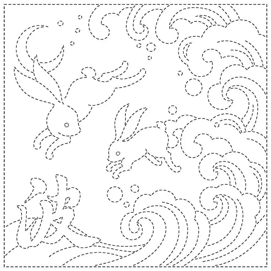 Sashiko Cloth Ara-Name- White - Linda's Electric Quilters