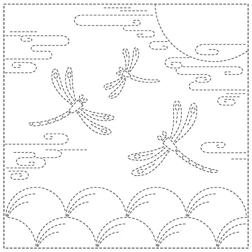 Sashiko Cloth Autumn Sky - White - Linda's Electric Quilters