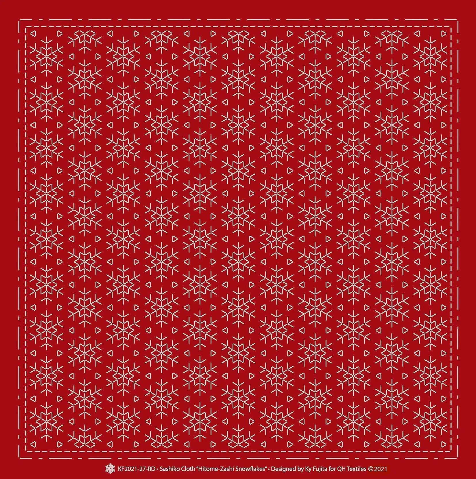 Sashiko Cloth Hitome-Zashi SnowflakesRD - Linda's Electric Quilters