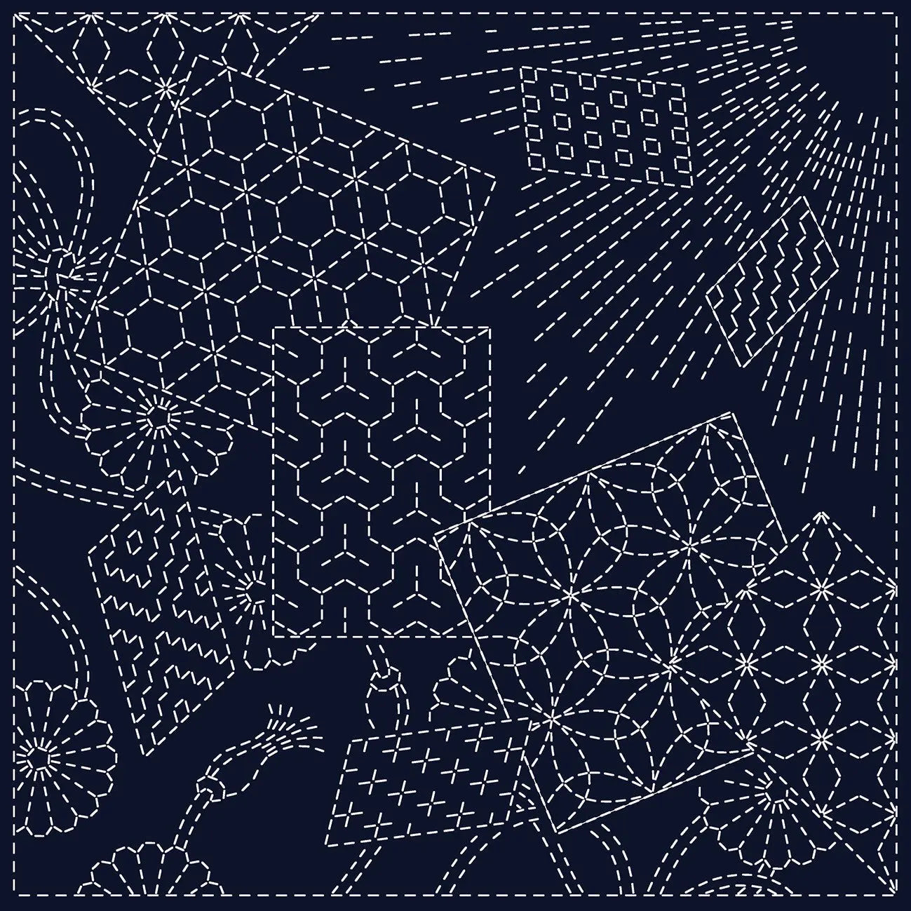 Sashiko Cloth Kaleidoscope - Linda's Electric Quilters