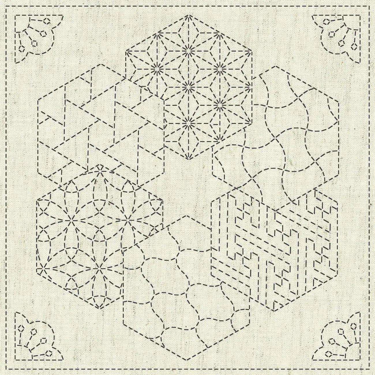 Sashiko Cloth - Kaza-Guruma 2 - Linda's Electric Quilters