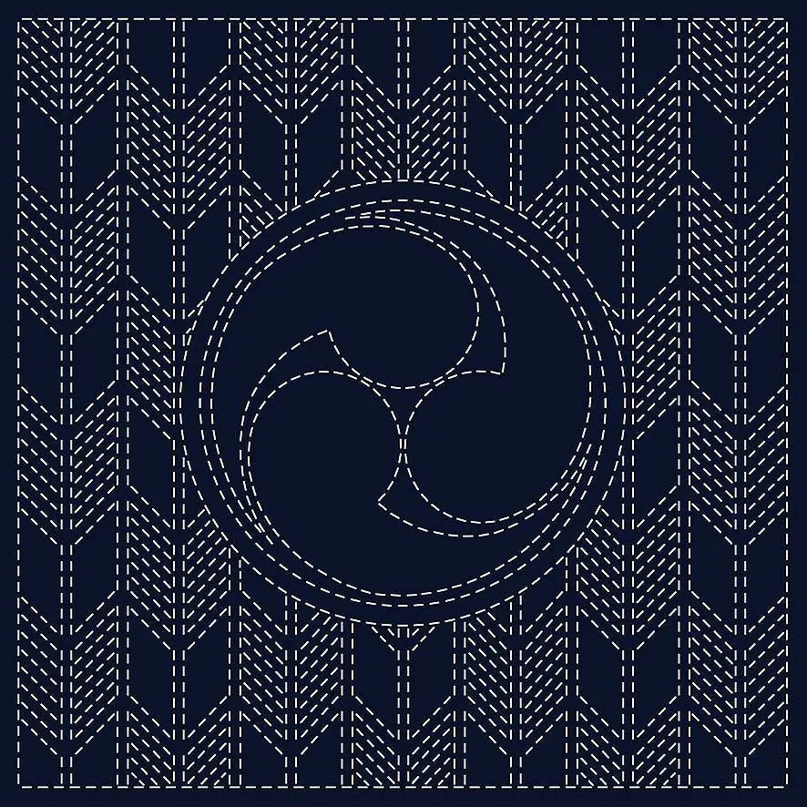 Sashiko Cloth MITSU-DOMOE - Linda's Electric Quilters