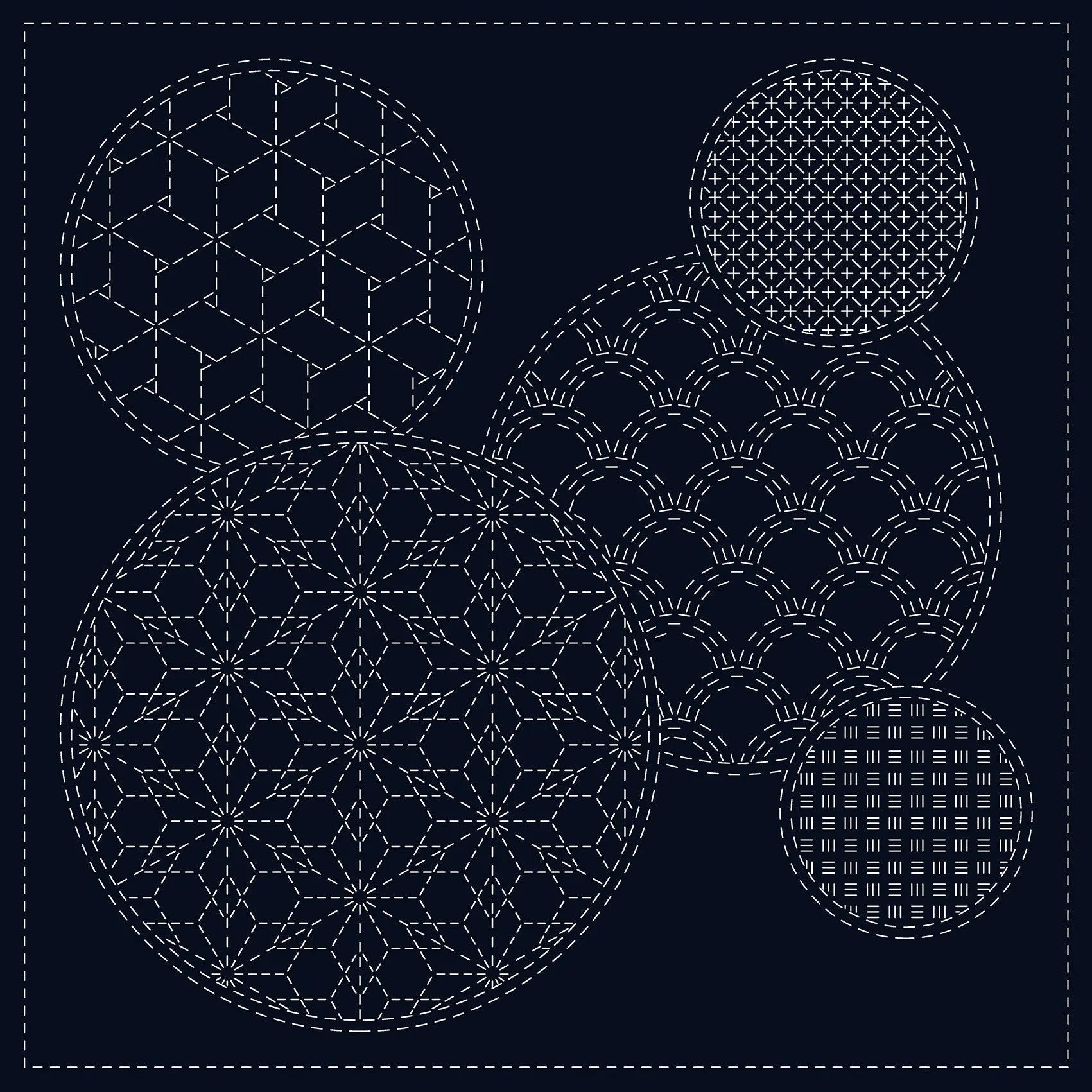 Sashiko Cloth Mixed Pattern