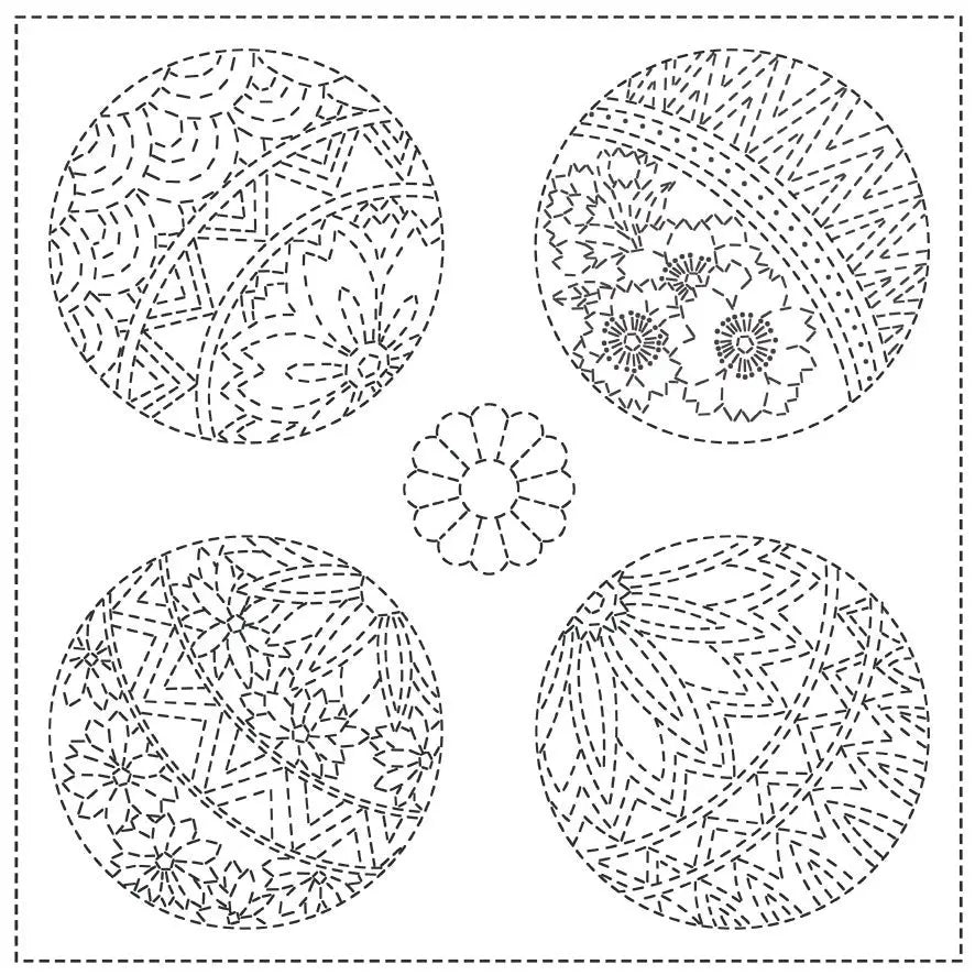 Sashiko Cloth Momiji - White - Linda's Electric Quilters