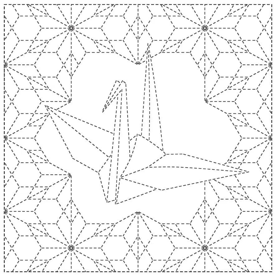 Sashiko Cloth Ori-Zuru- White - Linda's Electric Quilters