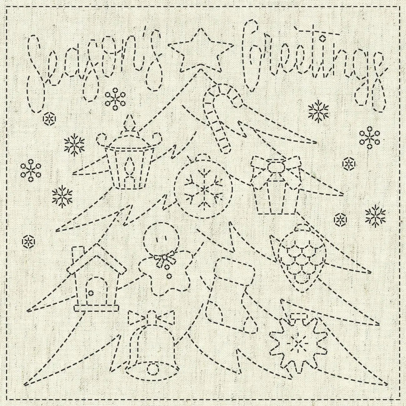 Sashiko Cloth - Season's Greetings Mini - Linda's Electric Quilters