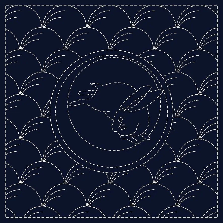 Sashiko Cloth Tsuki-Ni Usagi - Linda's Electric Quilters