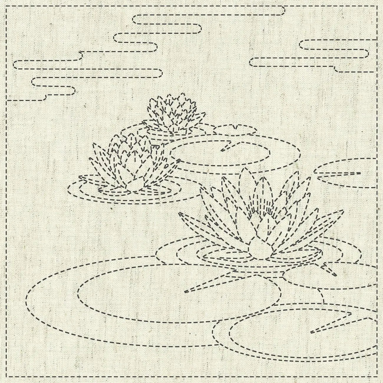 Sashiko Cloth - Water Lily - Linda's Electric Quilters