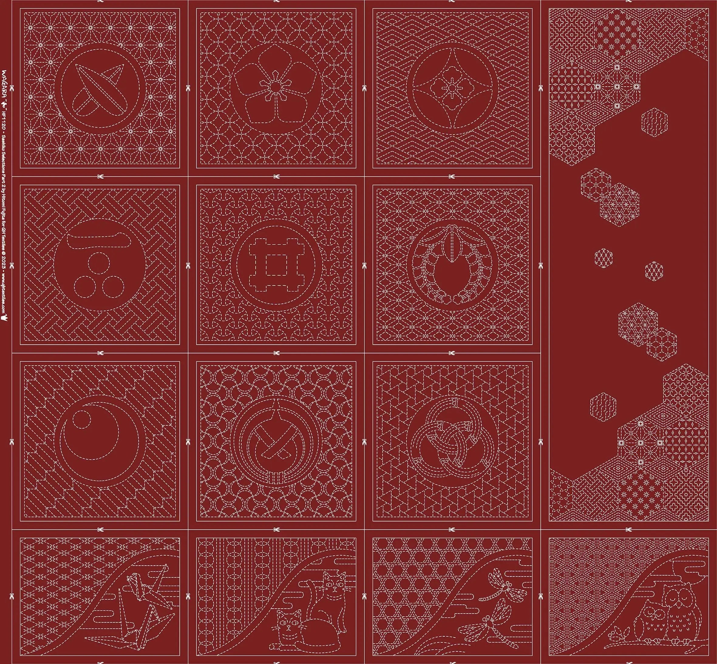 Sashiko Selections Part 2 Red - Linda's Electric Quilters