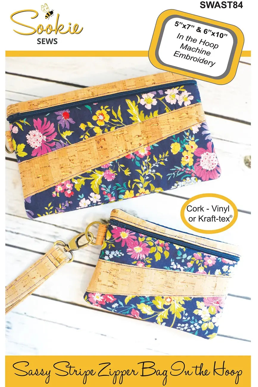 Sassy Stripe Zipper Bag - ITH - Linda's Electric Quilters