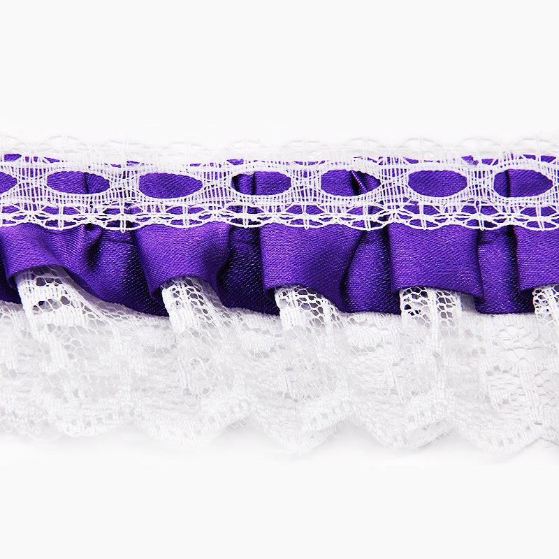 Satin Pleated Ruffle Lace Trim, 2-inch X 5 Yards - For Sewing, Lingerie, Costumes & Crafts