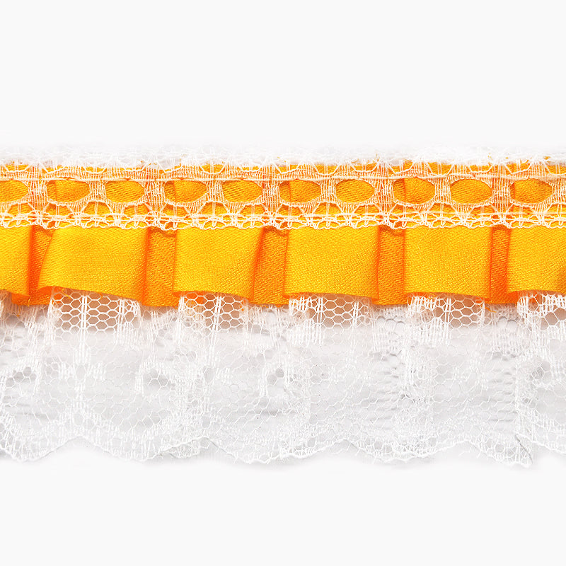 Satin Pleated Ruffle Lace Trim, 2-inch X 5 Yards - For Sewing, Lingerie, Costumes & Crafts