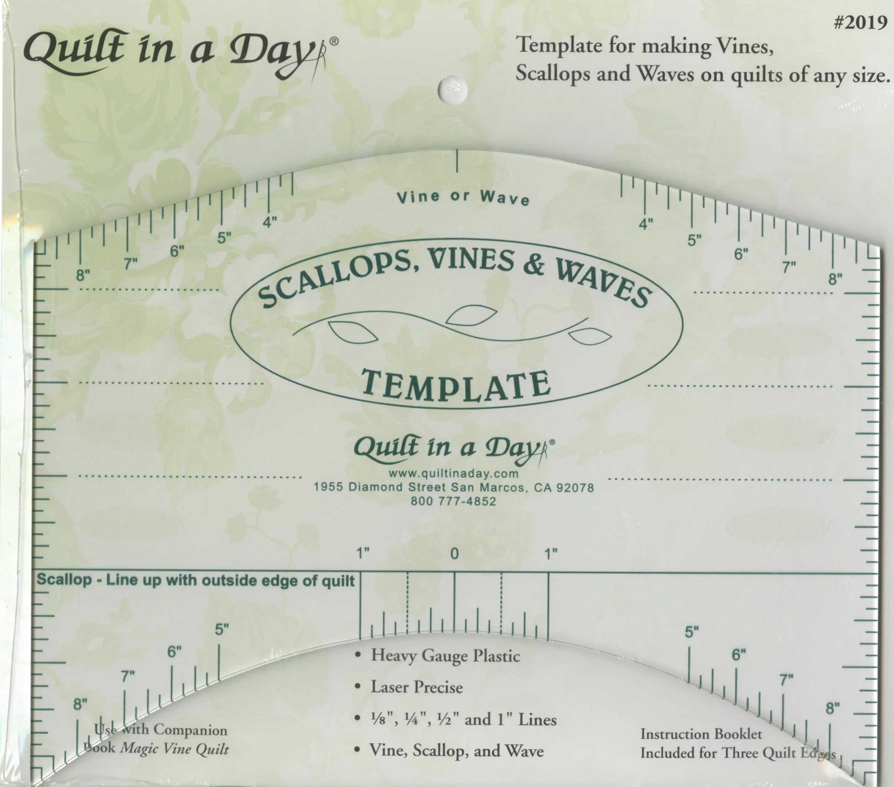 Scallops, Vines, & Waves Template - Linda's Electric Quilters