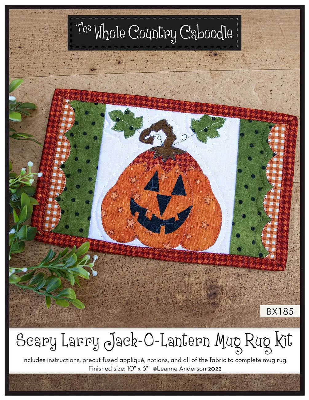 Scary Larry Jack-O-Lantern Mug Rug Kit - Linda's Electric Quilters