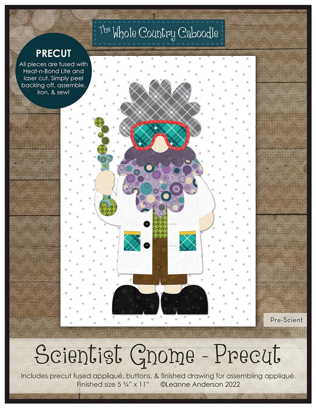 Scientist Gnome Precut Fused Applique Pack - Linda's Electric Quilters