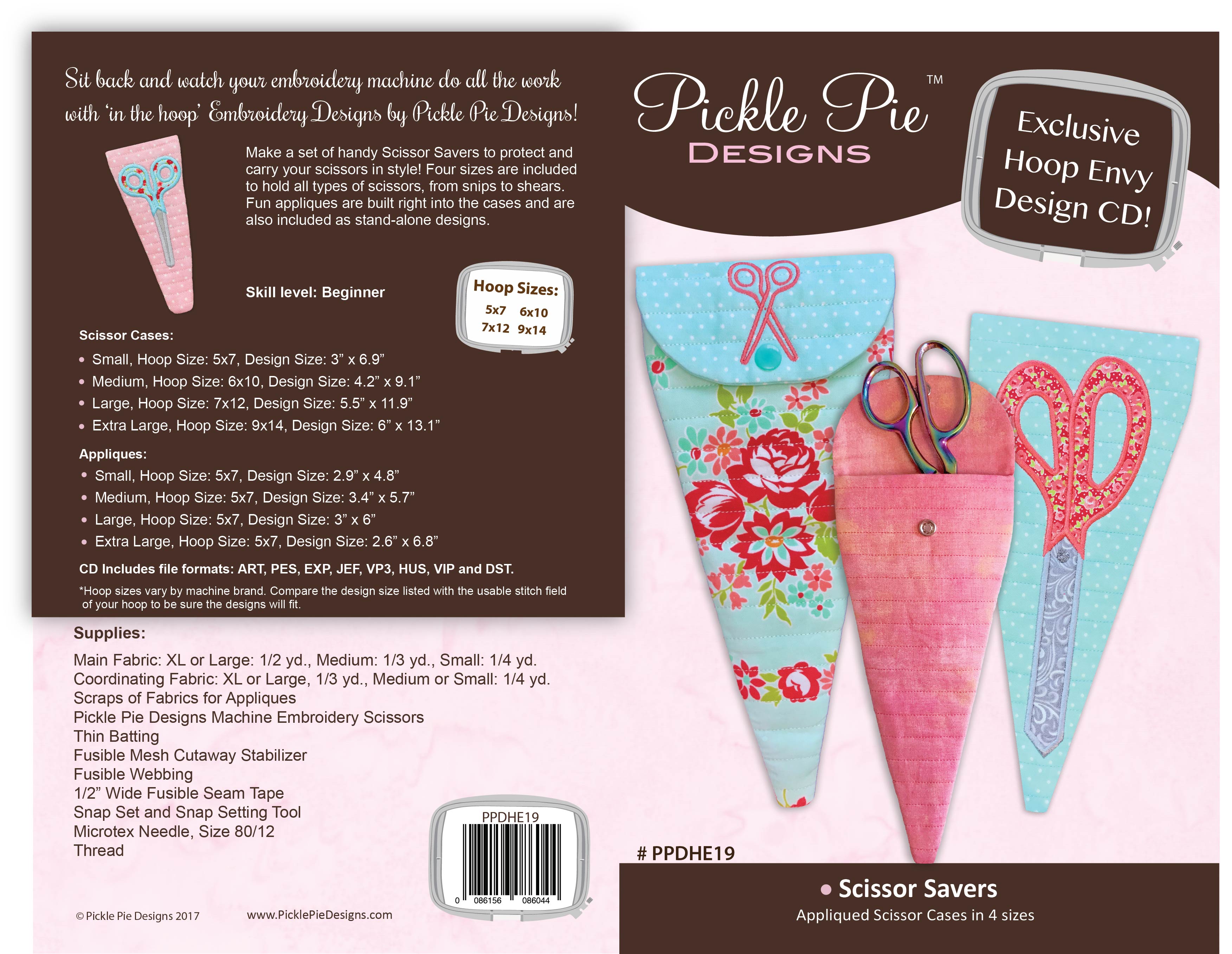 Scissor Savers In the Hoop Embroidery Design Collection