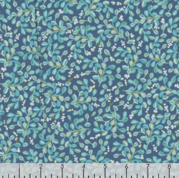 Tea Leaves Slate teacup novelty quilting fabric by Kelly Angelovic for Windham Fabrics