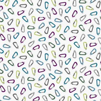 Silent Sports Carabiner Toss novelty quilting fabric by Studio E