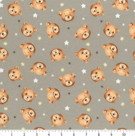 Windham Sweet Dreams Gray Bears flannel fabric