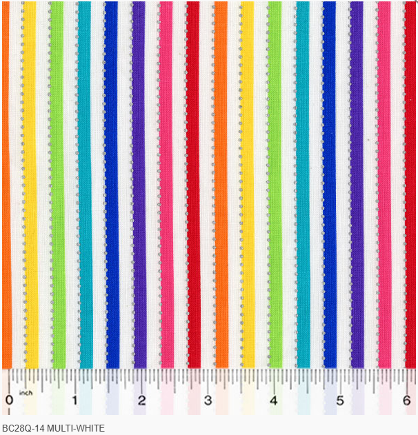 Andover BeColourful Rainbow Stripes quilting fabric