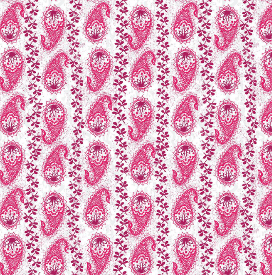 Magenta Paisley Stripe Our House quilting fabric by Natalie Barnes for Windham Fabrics
