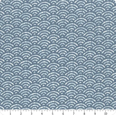 Blue Waves Shibori Blues Sevenberry blender quilting fabric by Robert Kaufman