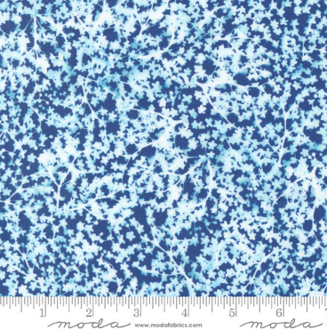 Bluebell Prussian Blue Small Foliage blender quilting fabric by Moda