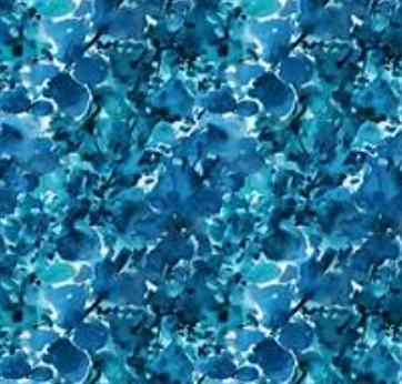 Blue Leaves Lush and Lively blender quilting fabric by Figo