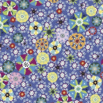 Blue Enchant Night Fancy floral quilting fabric by Victoria Findlay Wolfe for Free Spirit