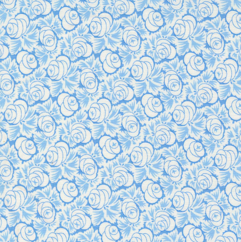 Blue Oklahoma Rose Denim Daisies floral quilting fabric by Fig Tree for Moda