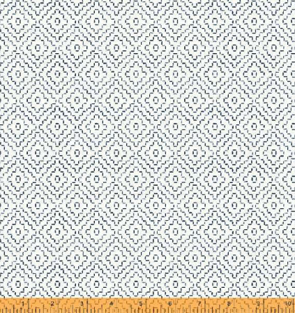 Ivory Stitched Diamond Indigo Stitches geometric quilting fabric by Whistler Studios for Windham Fabrics