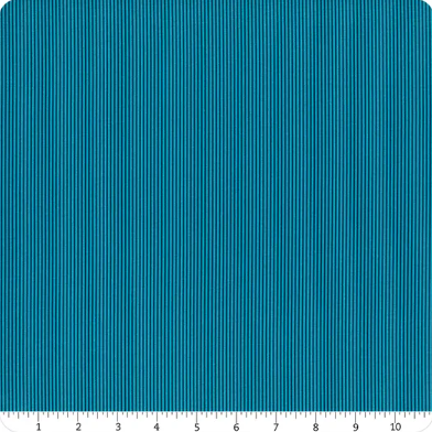 Turquoise and Navy Pinstripes Essential Classics quilting fabric by Wilmington Prints
