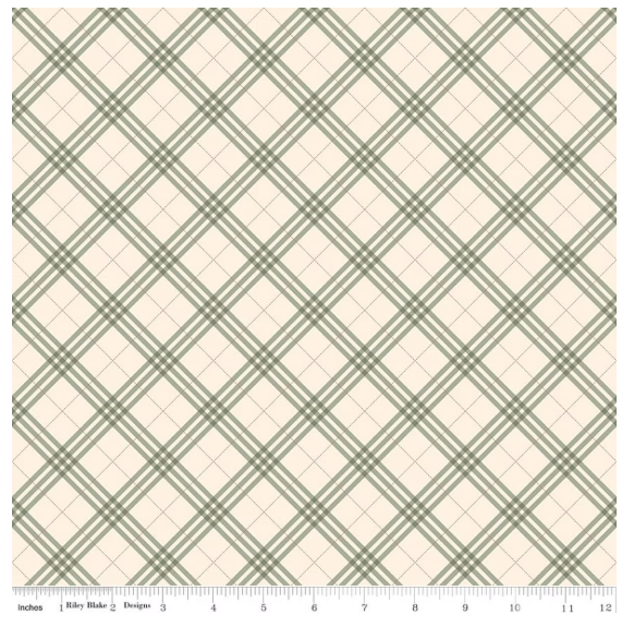 Coffee Time Plaid Cream quilting fabric by Riley Blake